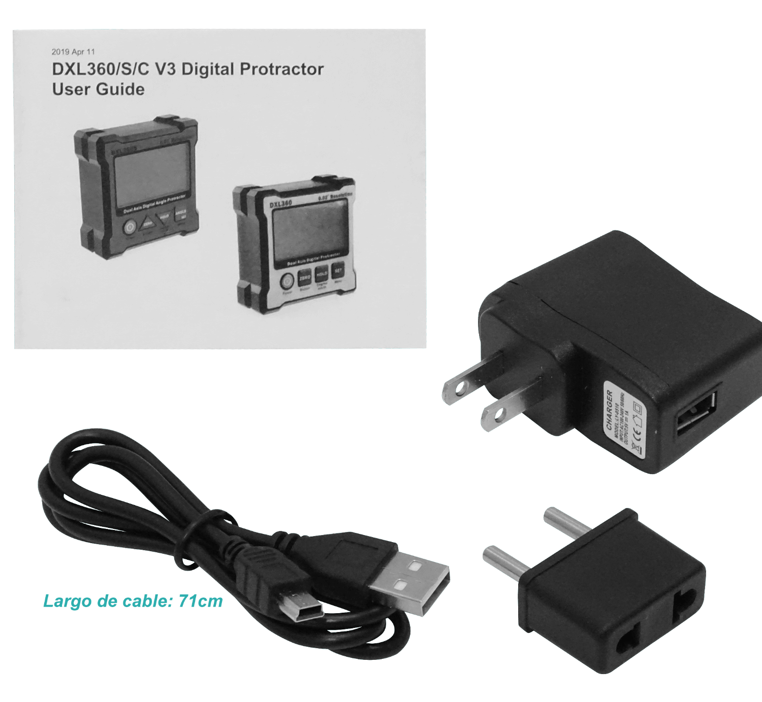 Inclinómetro Digital INCLI-DD 2 Ejes 0,02° Base Magnética Batería Interna 8