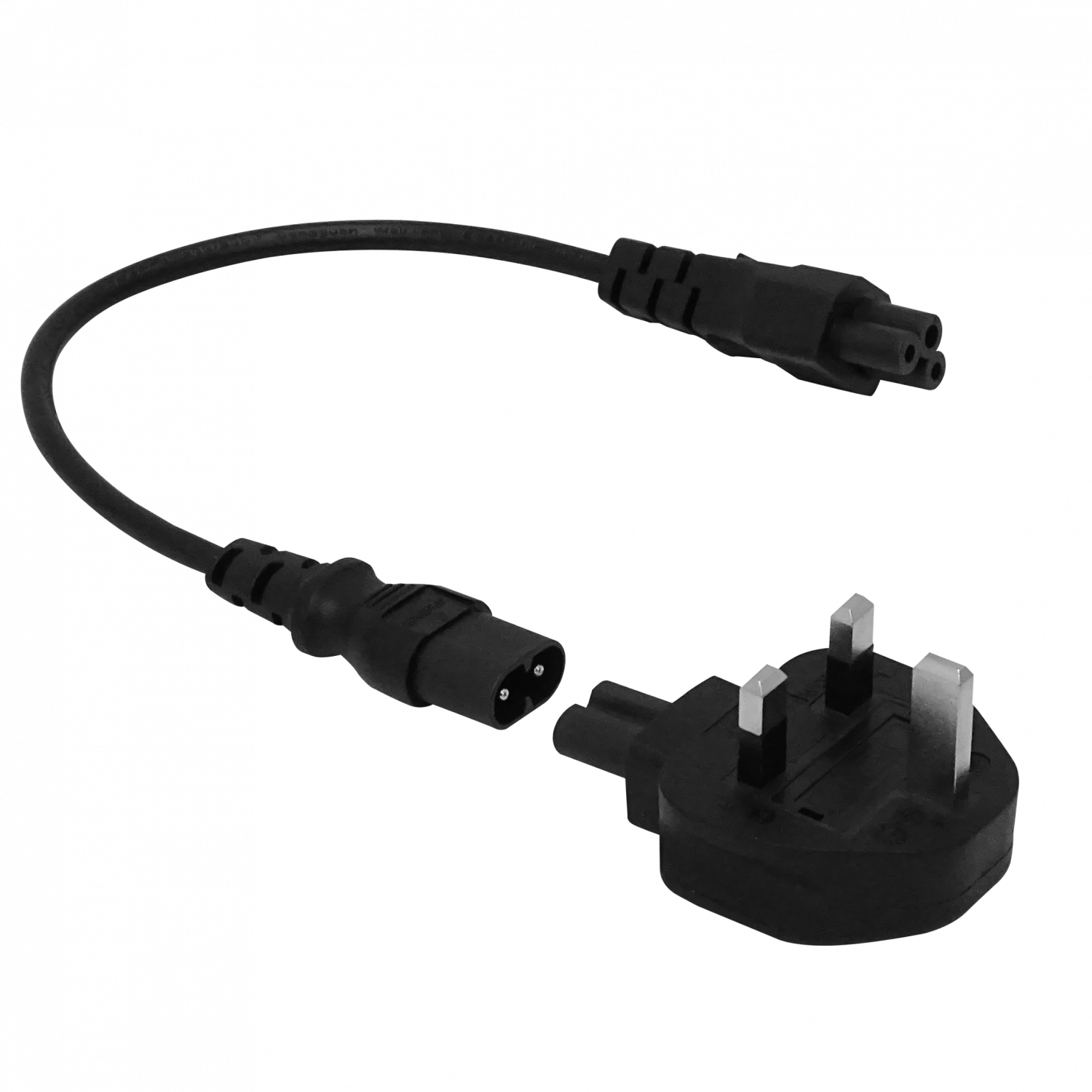 UK-Macho/C7-Hembra + Cable Trebol-C5-Hembra C7-Macho 0,3mt 30cm 1