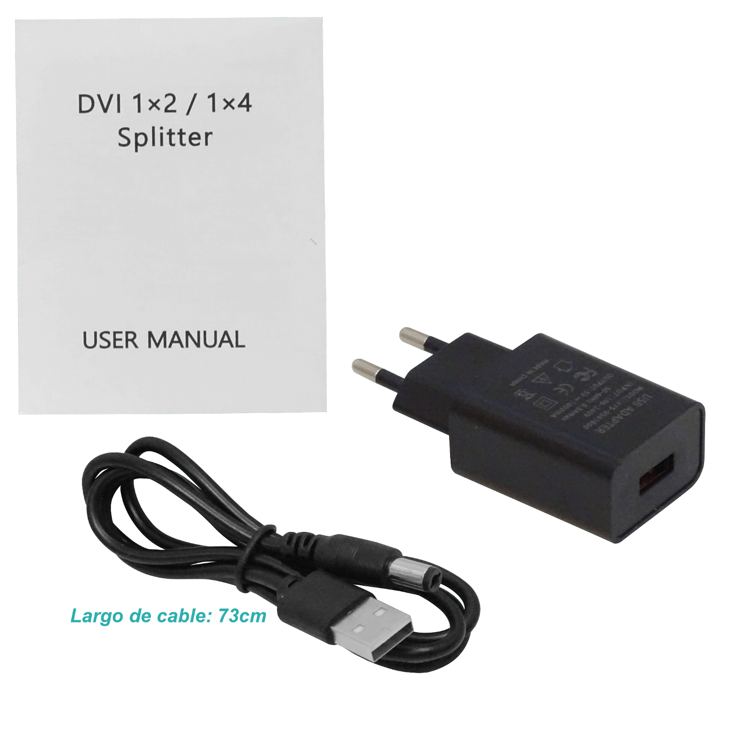 Splitter 1x2 DVI/D/Dual-M 1080p 1-in 2-out inc-5V-1A-USB-AM 1920x1200 6