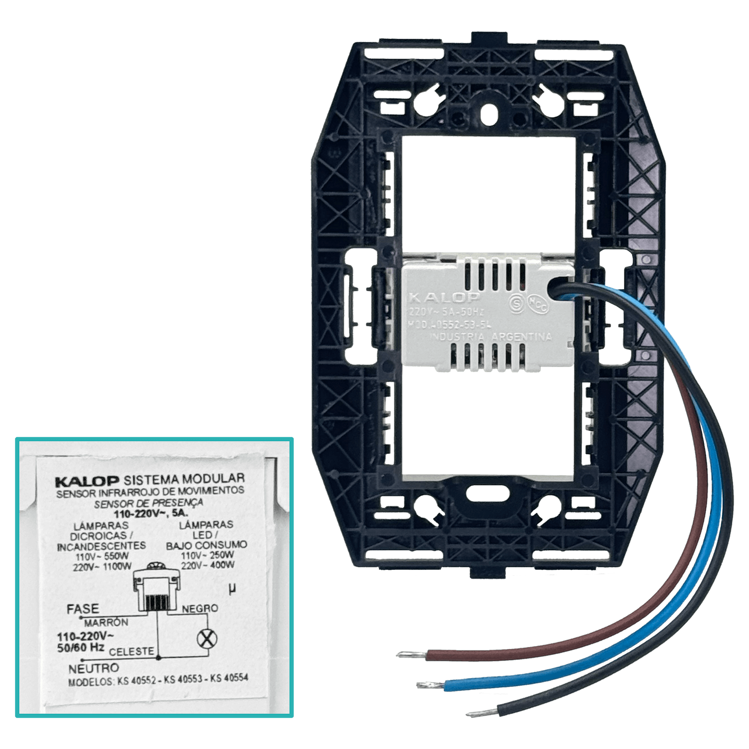 KALOP Blanco Sensor Movimiento 200W 10s-8min 220V req-Bastidor KL40552 2