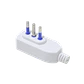 KALOP Lateral 2P+T 10A Enchufe Macho Volante Blanco con-Tierra KC44570 - Miniatura 1