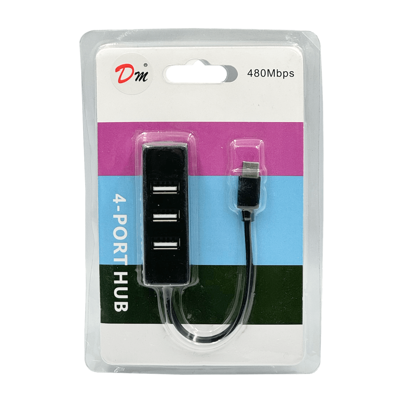 Hub USB 4 puertos USB2.0 conector USB-C cable 10cm 2