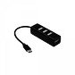 Hub USB 4 puertos USB2.0 conector USB-C cable 10cm - Miniatura 3