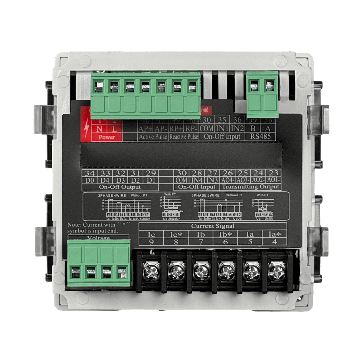 Analizador Trifasico AC Coseno FactorPotencia VA 96x96mm 380V RS485 2