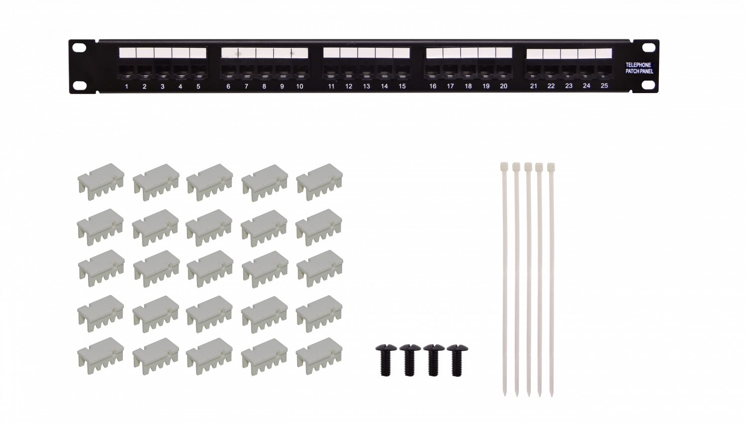 Patch Panel PP325 CAT3 25 Puertos RJ11 6P4C 1U para Telefonía 1