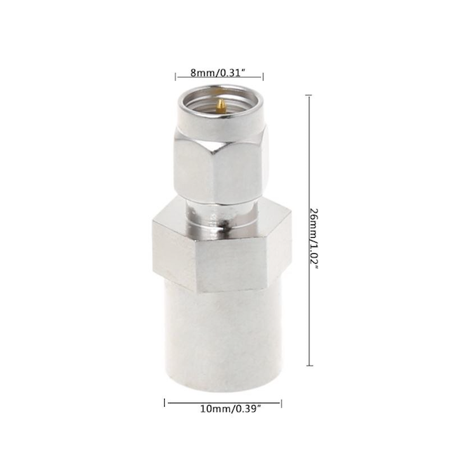 Copla FME-Macho .SMA-Macho Convertidor 26mm-Largo 0-200MHz 1
