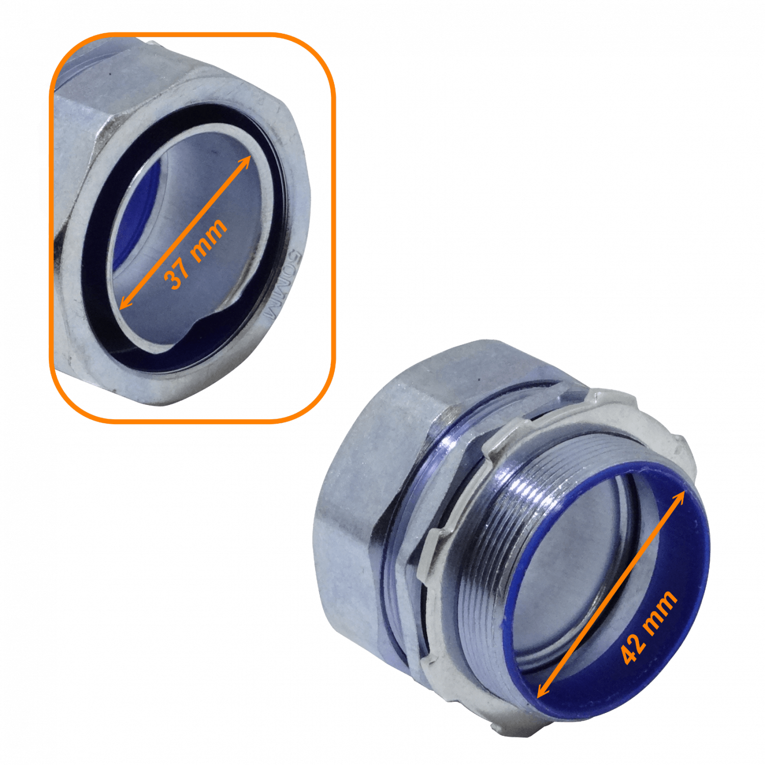 Metalico 50mm 2-Pulg Prensa Estopa para Flexible Aislacion IP65 1