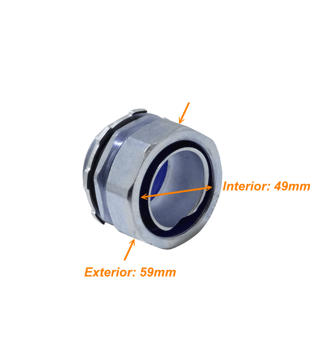 Metalico 50mm 2-Pulg Prensa Estopa para Flexible Aislacion IP65 2