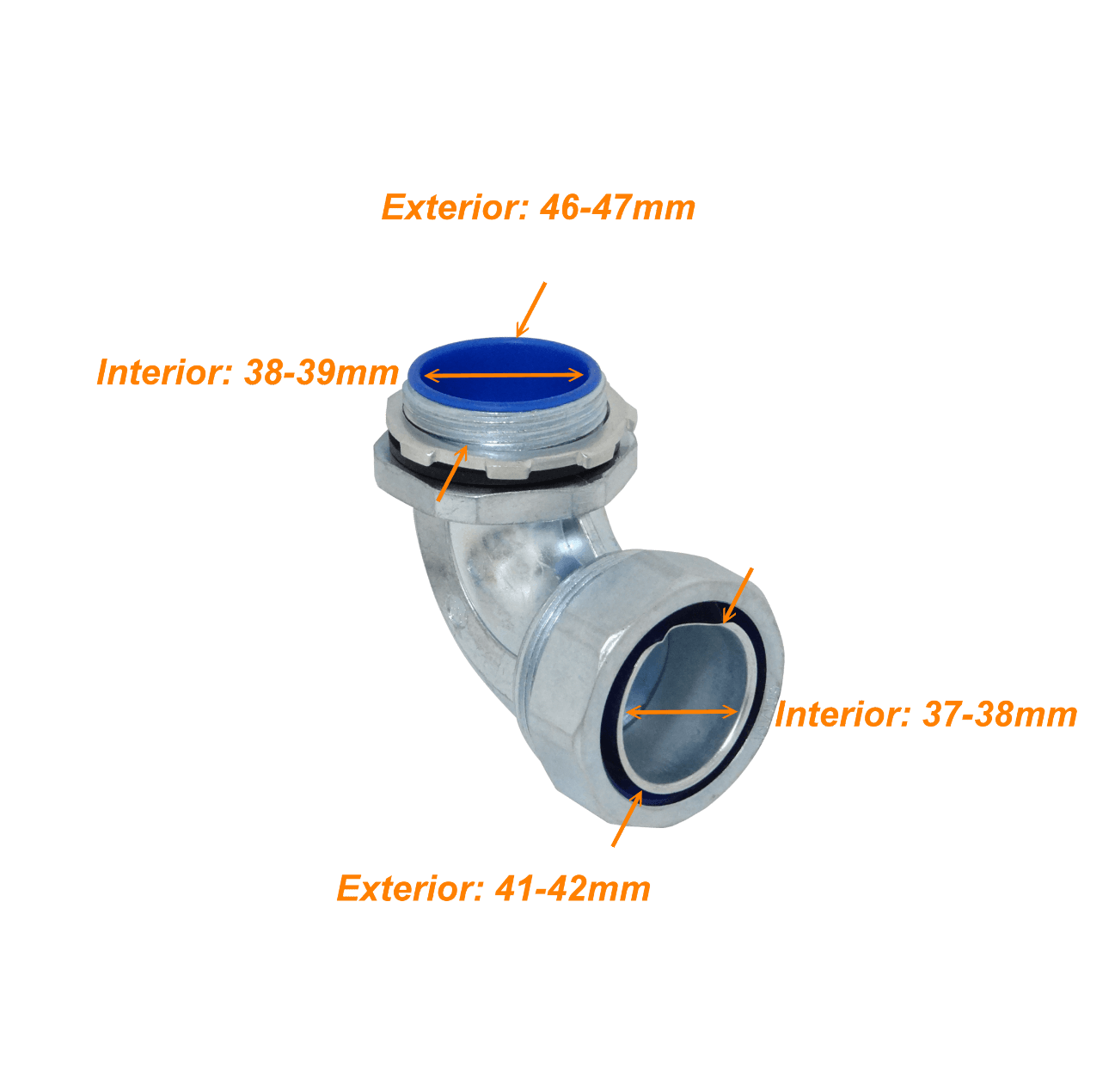 Metalico 50mm Codo Prensa Estopa para Flexible Aislacion IP65 1
