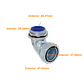 Metalico 50mm Codo Prensa Estopa para Flexible Aislacion IP65 - Miniatura 1