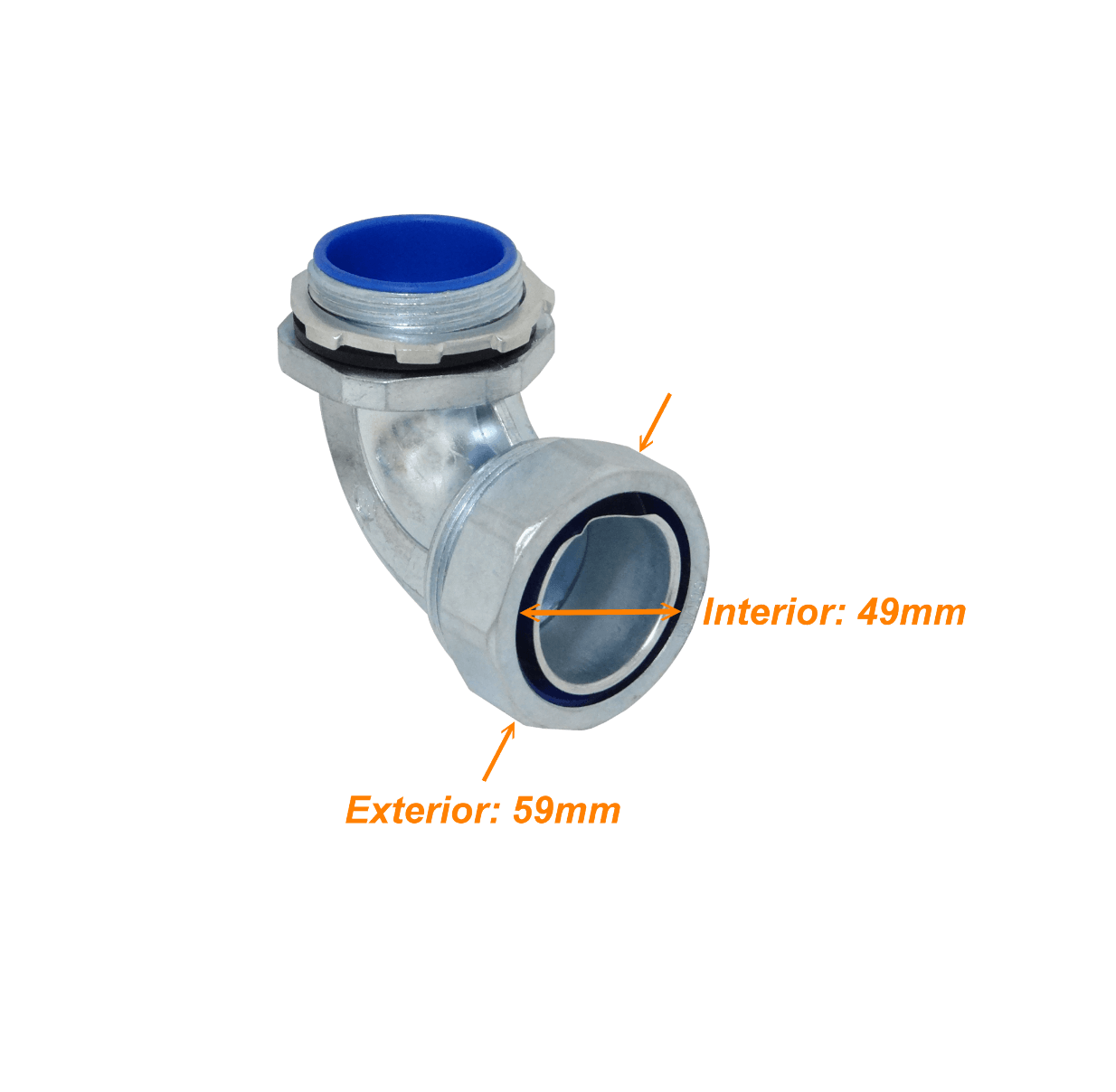 Metalico 50mm Codo Prensa Estopa para Flexible Aislacion IP65 3