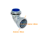 Metalico 50mm Codo Prensa Estopa para Flexible Aislacion IP65 - Miniatura 3