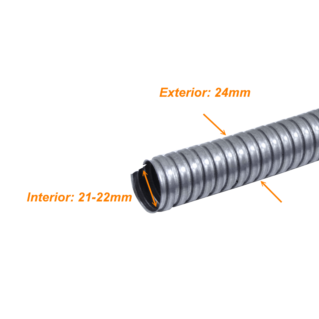 Solo-Metal 25mm Rollo-40mt Conduit Flexible Diametros ext/int 24/22mm 2