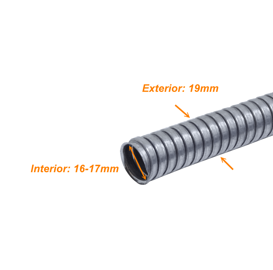 Solo-Metal 20mm Rollo-50mt Conduit Flexible Diametros ext/int 19/17mm 4