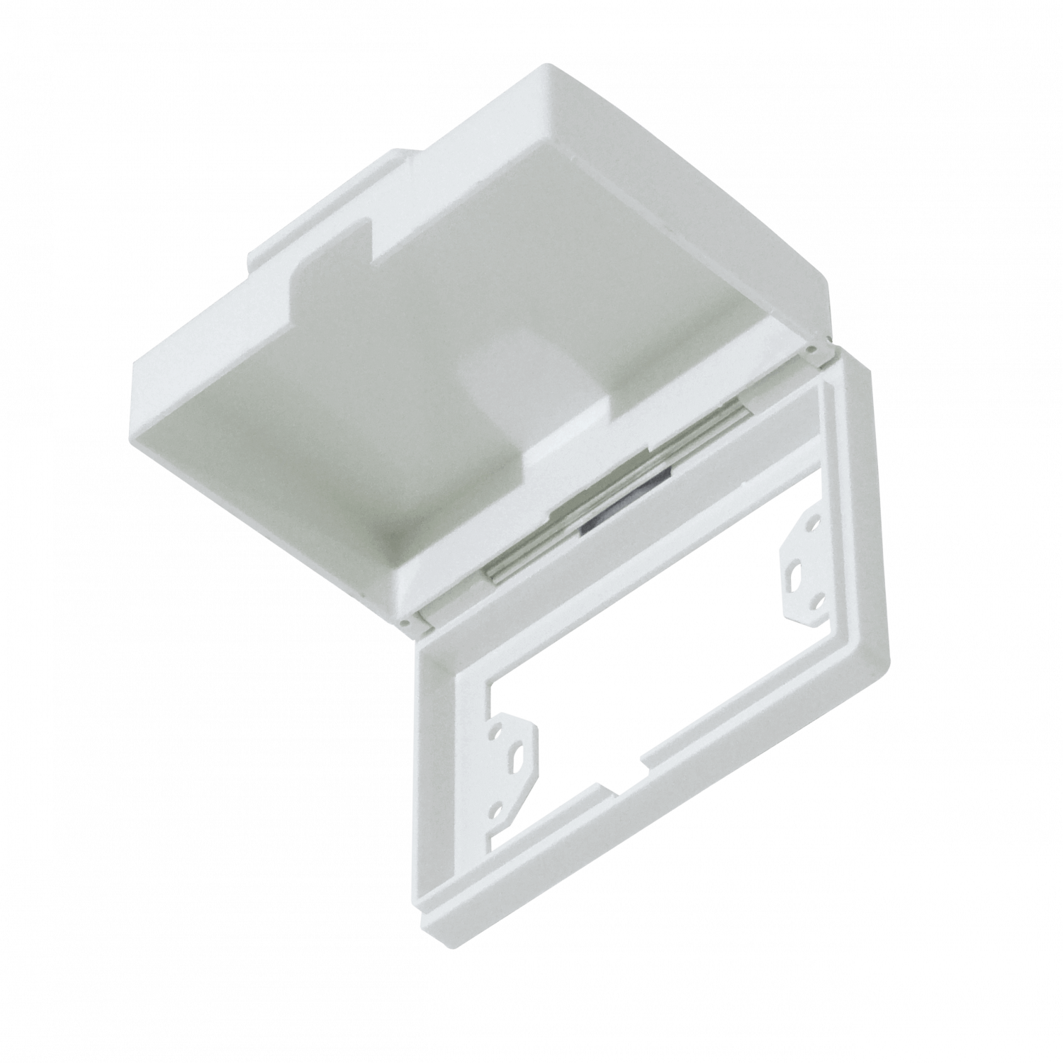 Cubierta Abatible Blanca 131x95mm para Placa Faceplate y Caja Chuqui 3