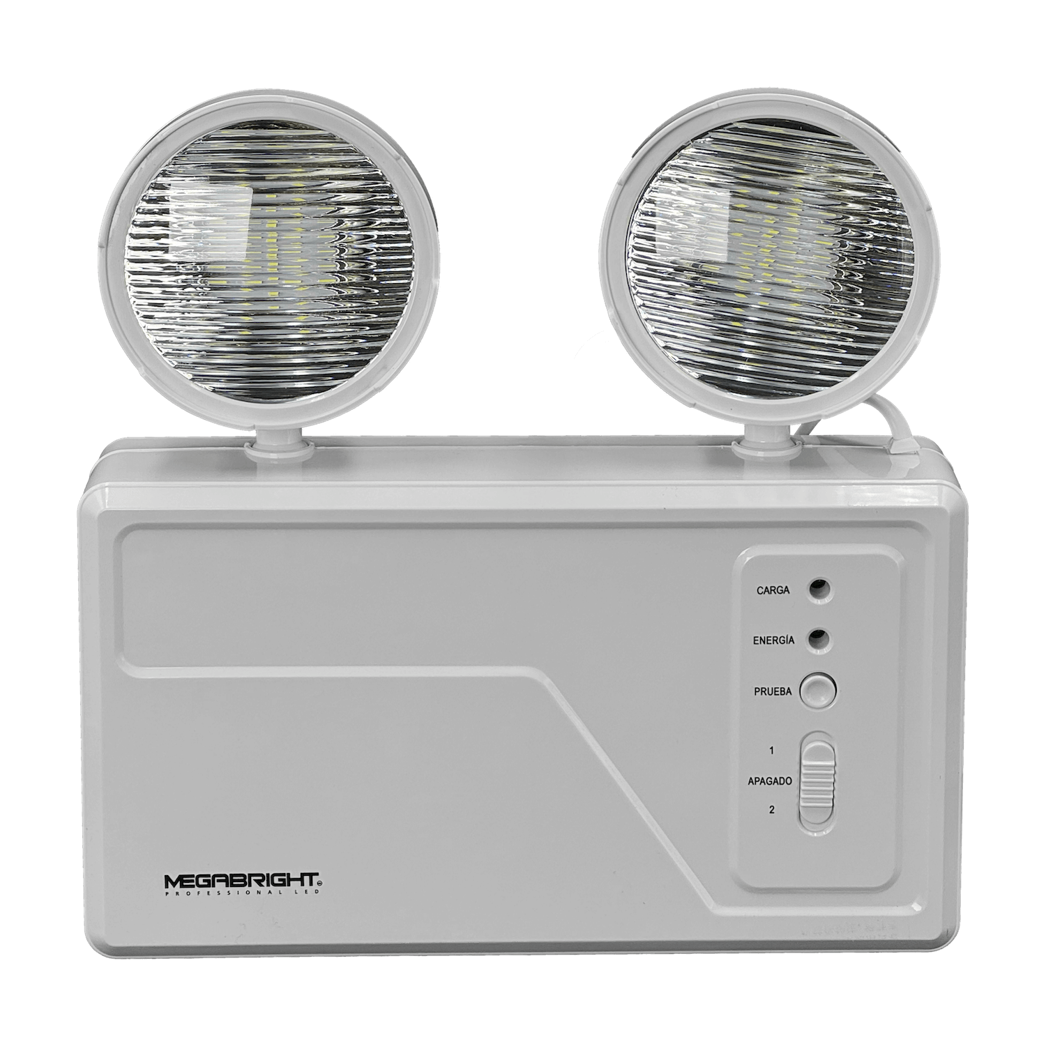 Lámpara de Emergencia MEGABRIGHT CT-1098 2-LED Recargable 220V IP20 Blanco 4