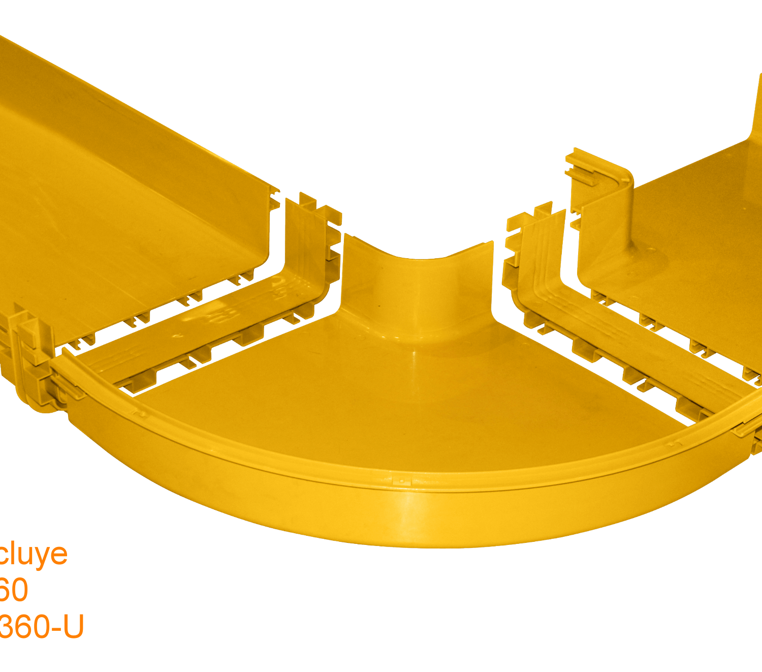 CCA-360-APM. 360x100mm Angulo 90º Plano Amarilla PC+ABS LSZH Macho 3