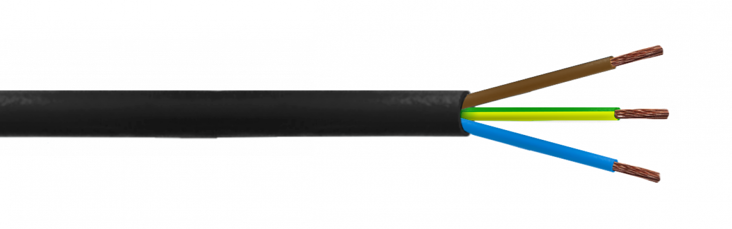 Negro 3x0,75mm 100mt Cable Electrico RVV 4-6AMP 3x0.75mm PVC 1