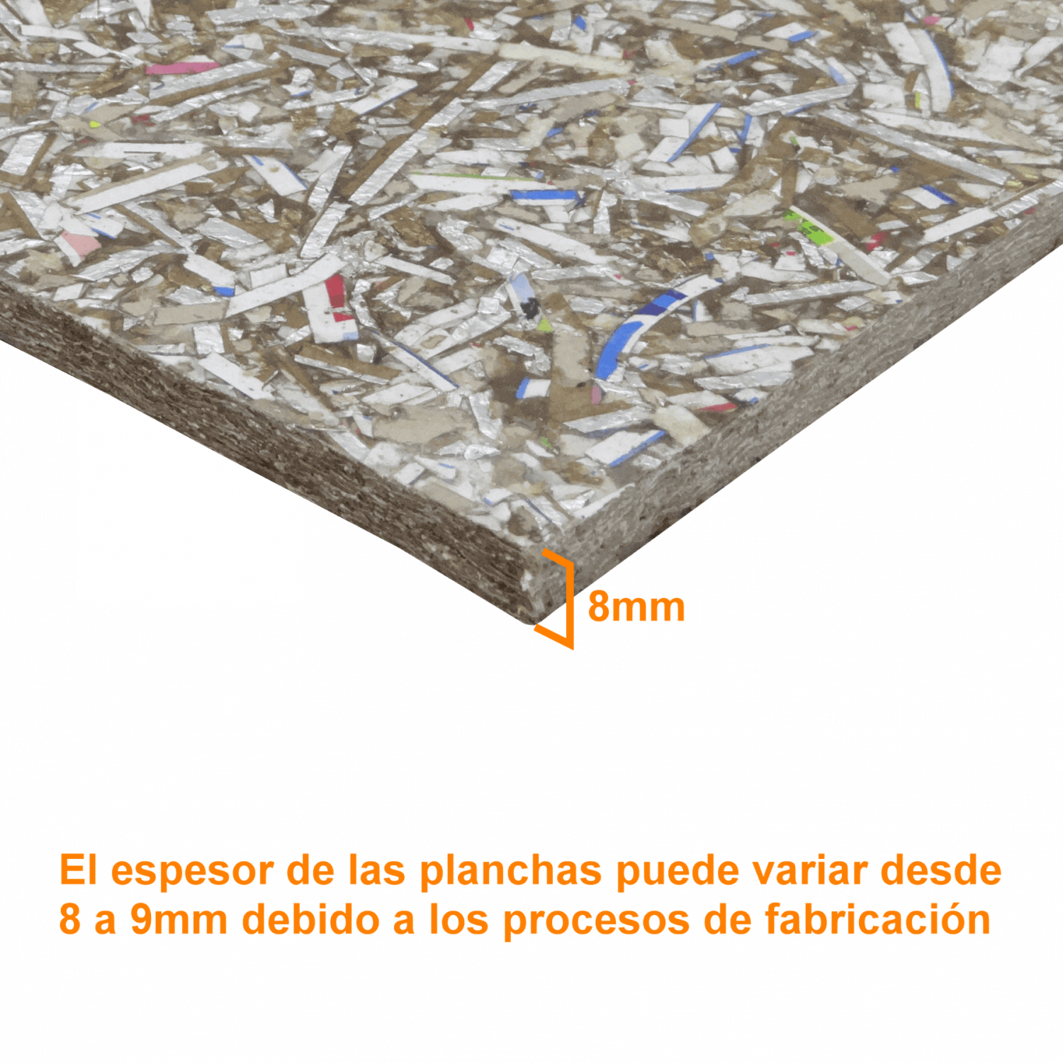 IBAPLAC 8mm-9mm 1,1x2,2m Plancha Tetrapack Reciclado 110x220cm 2,42m2 2