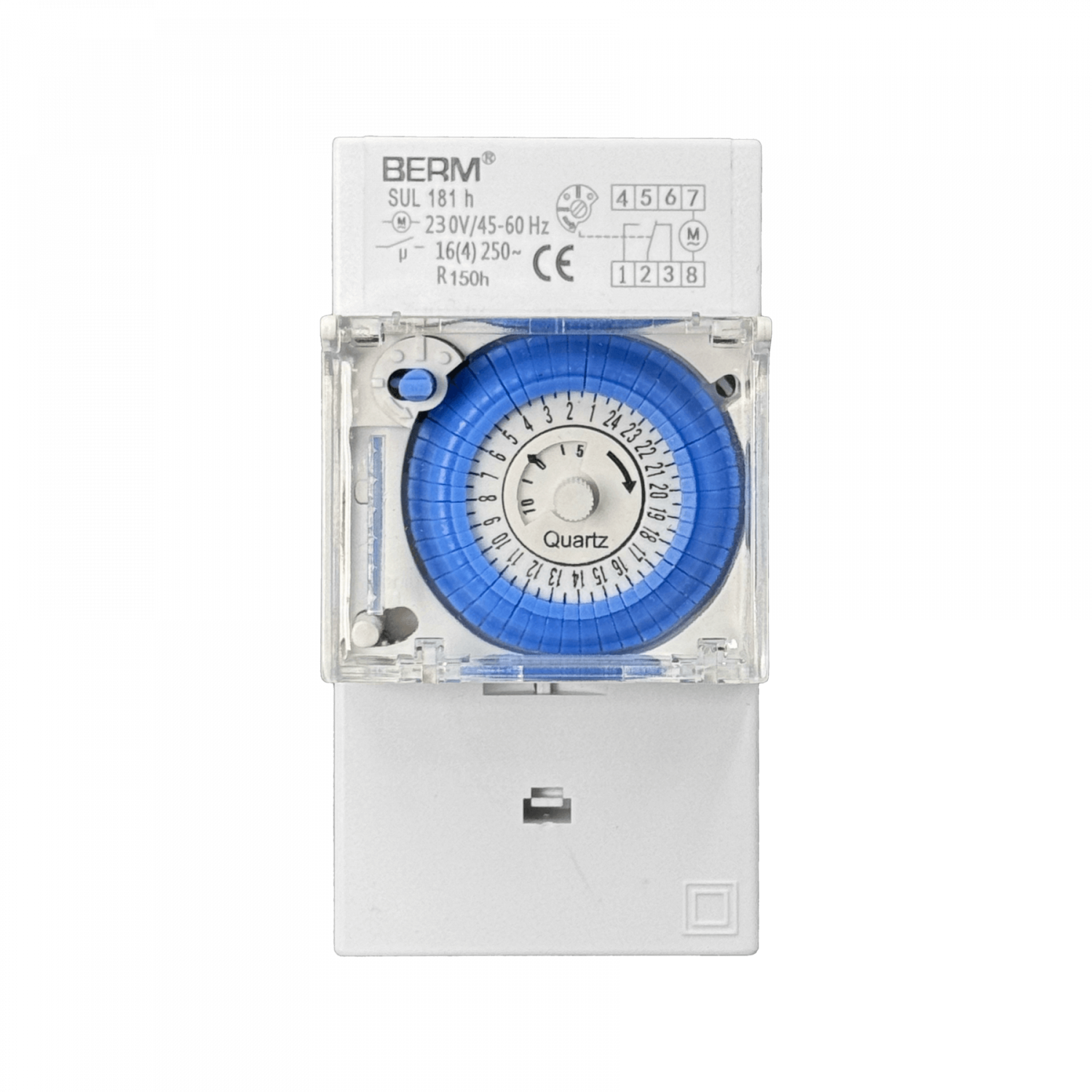 Riel-Din Temporizador Mecanico 220VAC 16A 50-60Hz 3500W 24hrs SUL 181h 5
