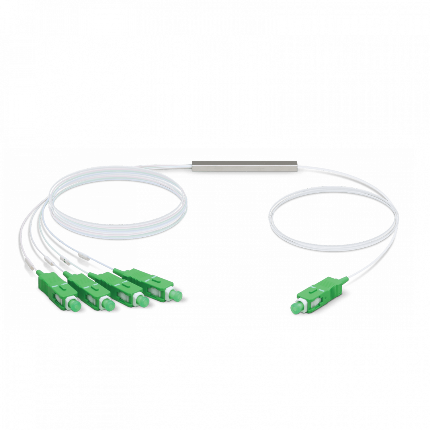 Divisor GPON 1x4 SC/APC, 3m (150cm+150cm), Rango 1260-1650nm, Exterior, Ubiquiti UF-SPLITTER-4 1
