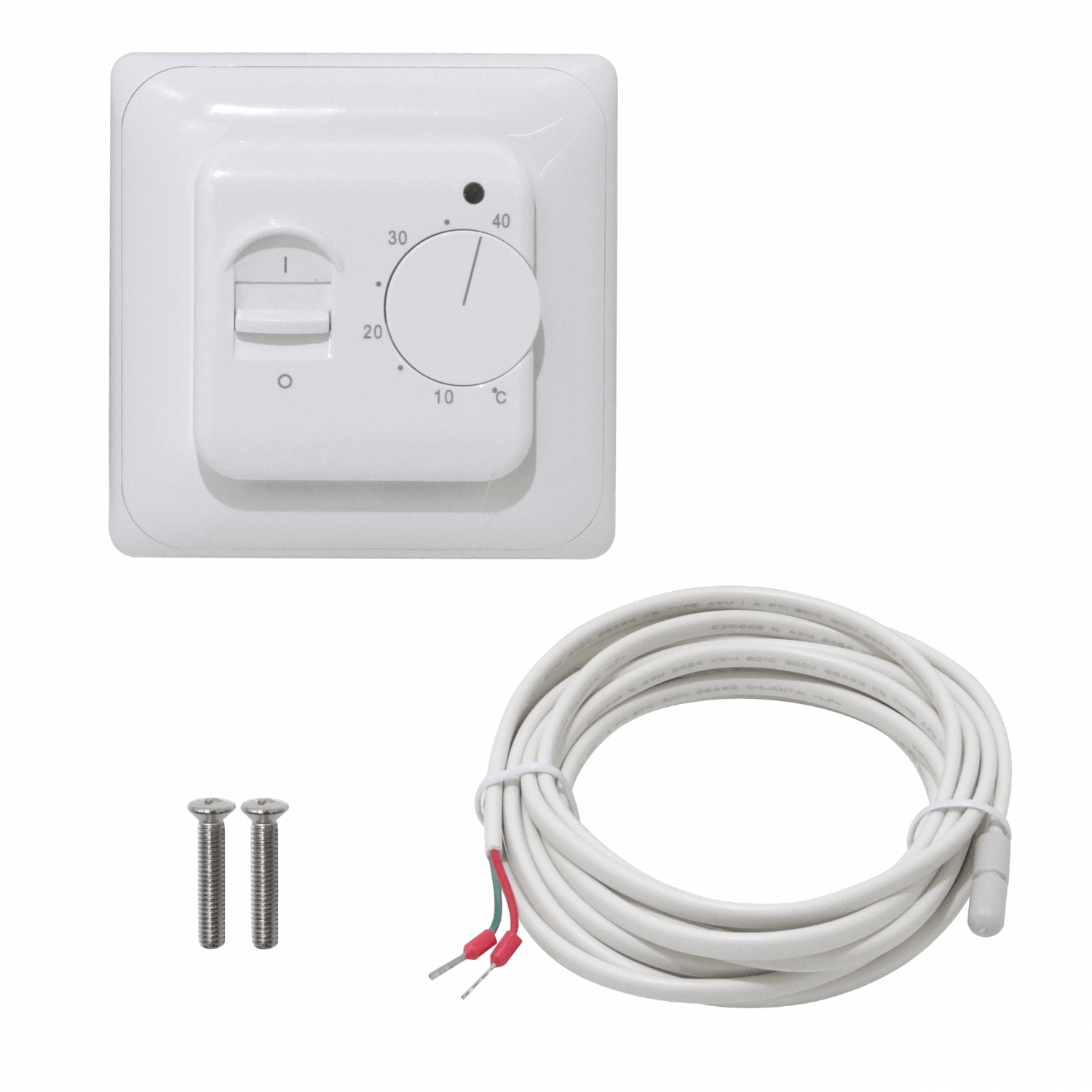 Mecanico Sensor-Piso 5-40ºC 230VAC 16A 3500W Termostato IP20 86x86mm 1