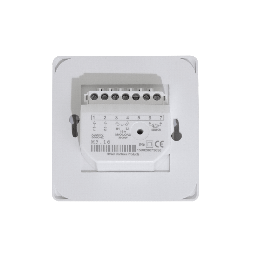 Mecanico Sensor-Piso 5-40ºC 230VAC 16A 3500W Termostato IP20 86x86mm 5