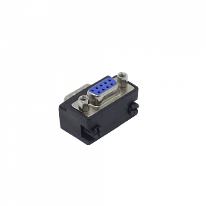 Conector Angular Serial Macho-Hembra DB9 sin-Cable DE-09/HM Vertical-A