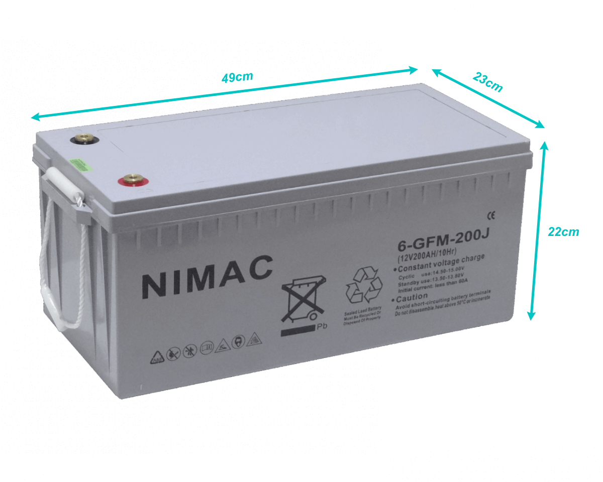 NIMAC Bateria 12V 200AMP Gel 12V200AH 6-GFM-200J 2