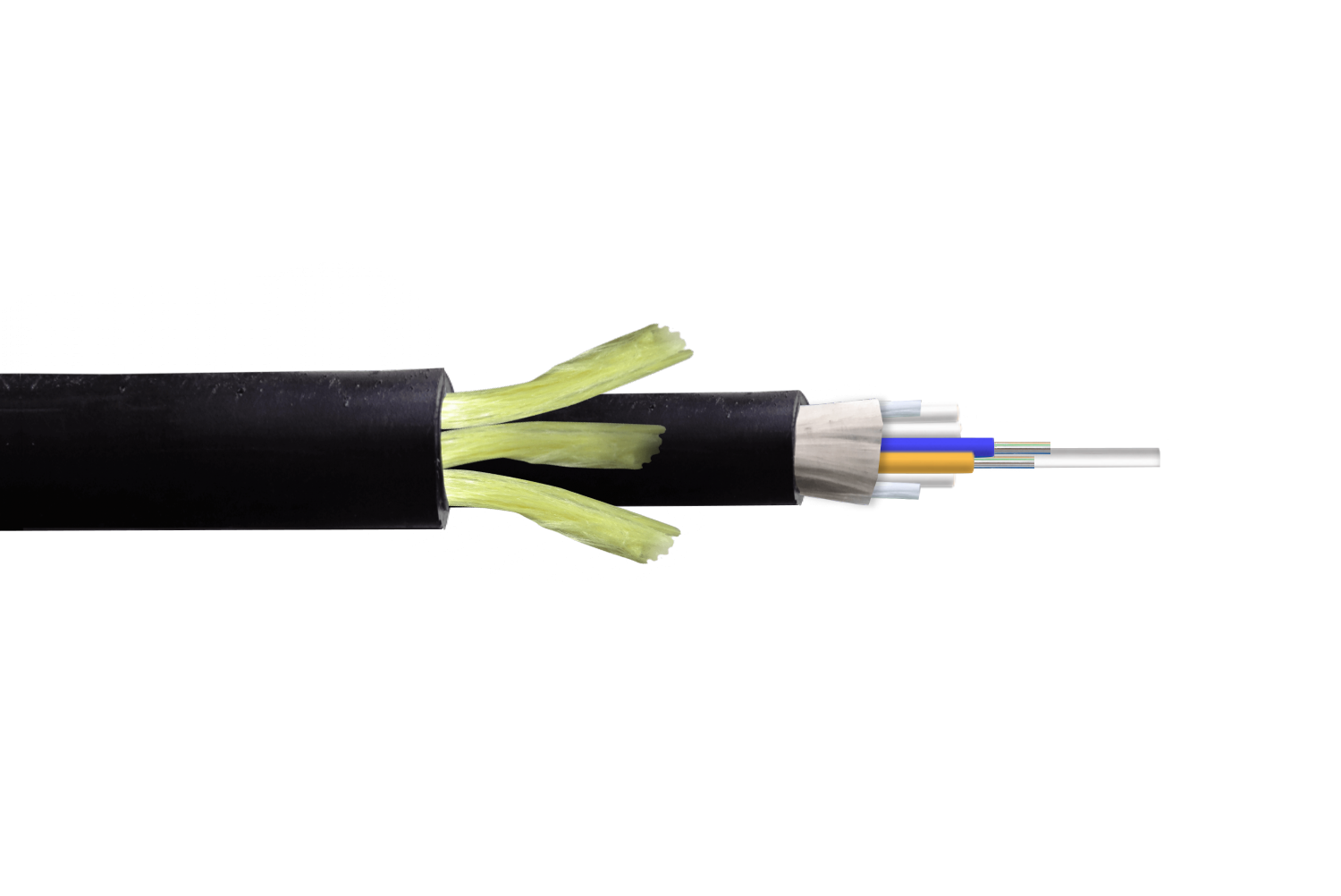 Cable de Fibra Óptica Monomodo 24 Fibras G652D ADSS 11.5mm Exterior PE - CFSS24 1