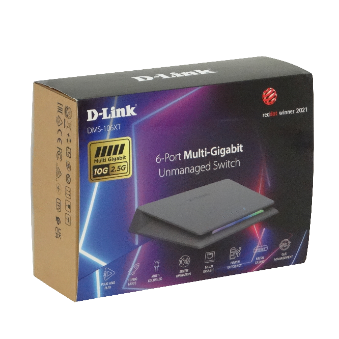 Switch D-Link DMS-106XT de 6 Puertos, Multigigabit, 45Gbps 2