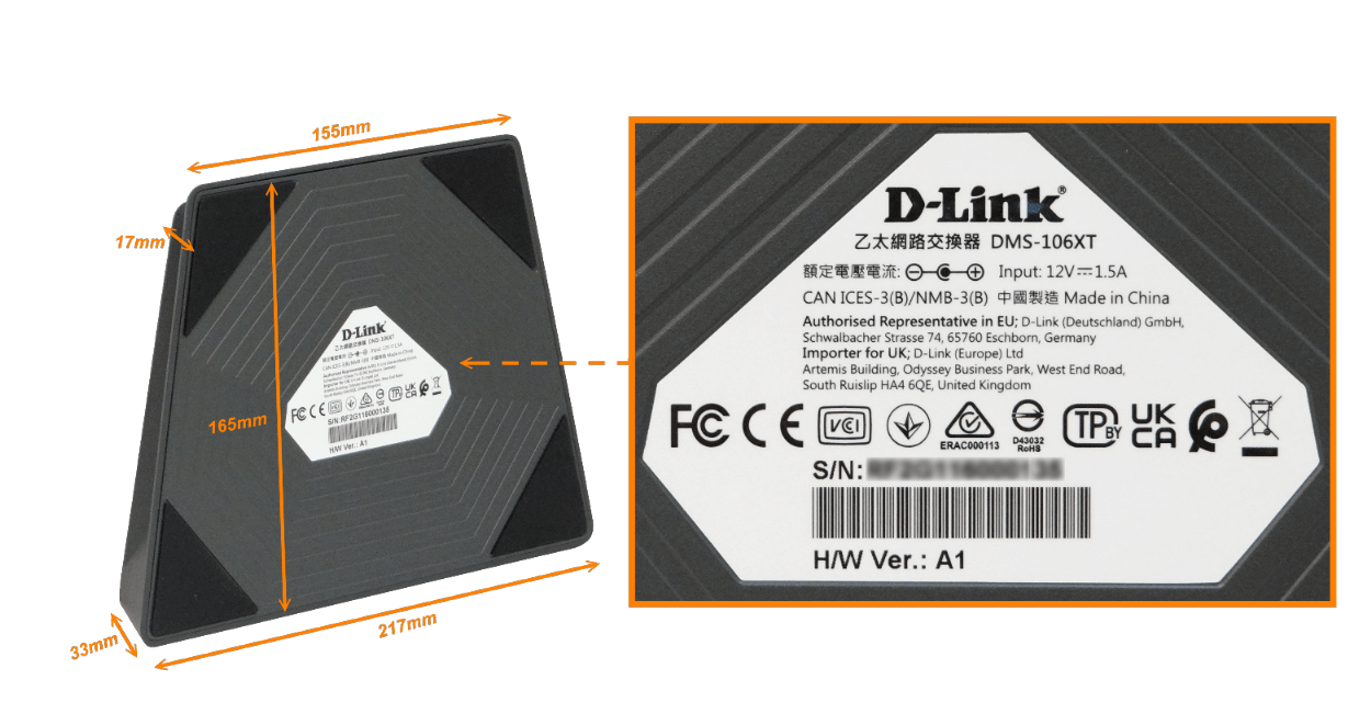 Switch D-Link DMS-106XT de 6 Puertos, Multigigabit, 45Gbps 3