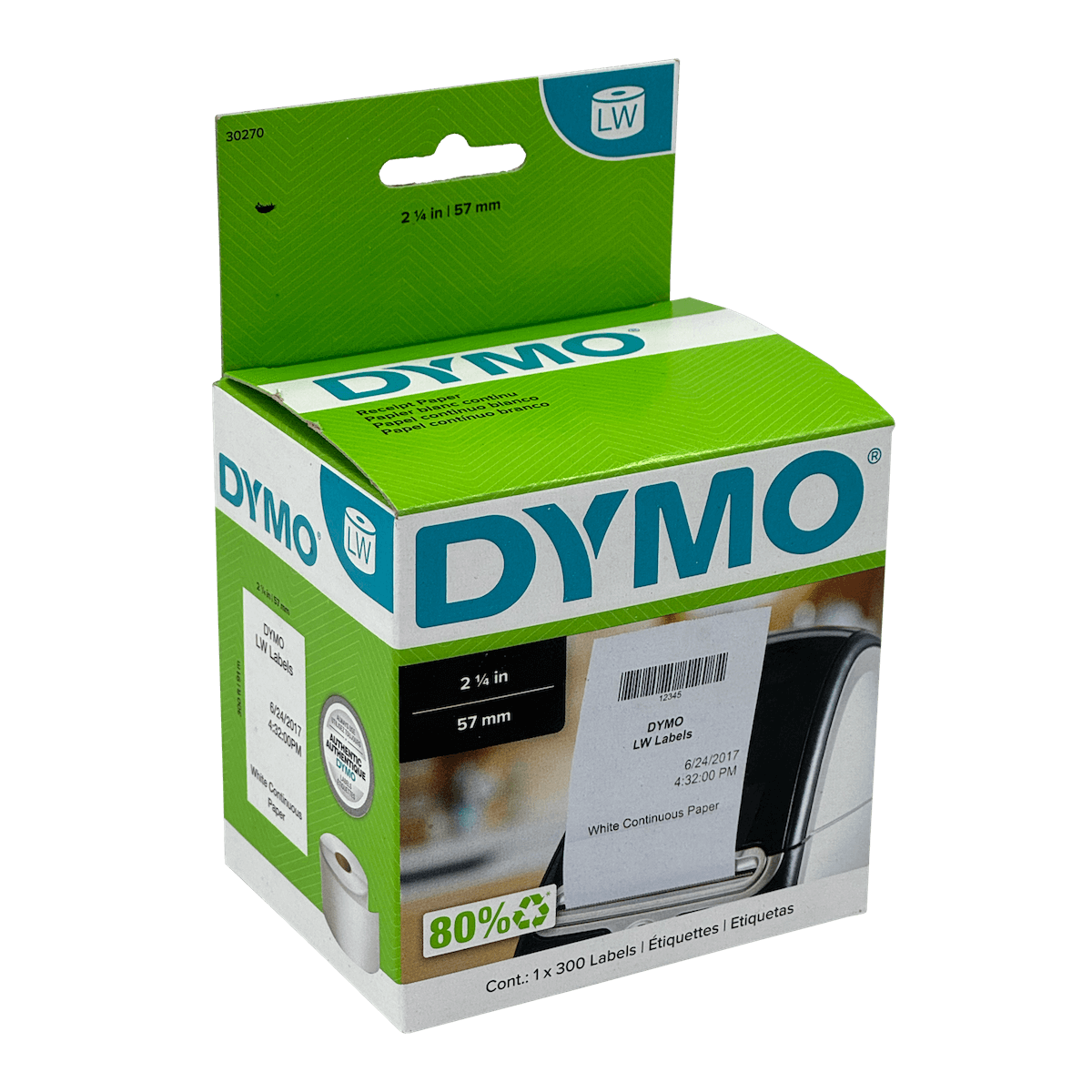 DYMO 91mts Rollo Continuo 57mm-Ancho Papel Blanco p/69110 2