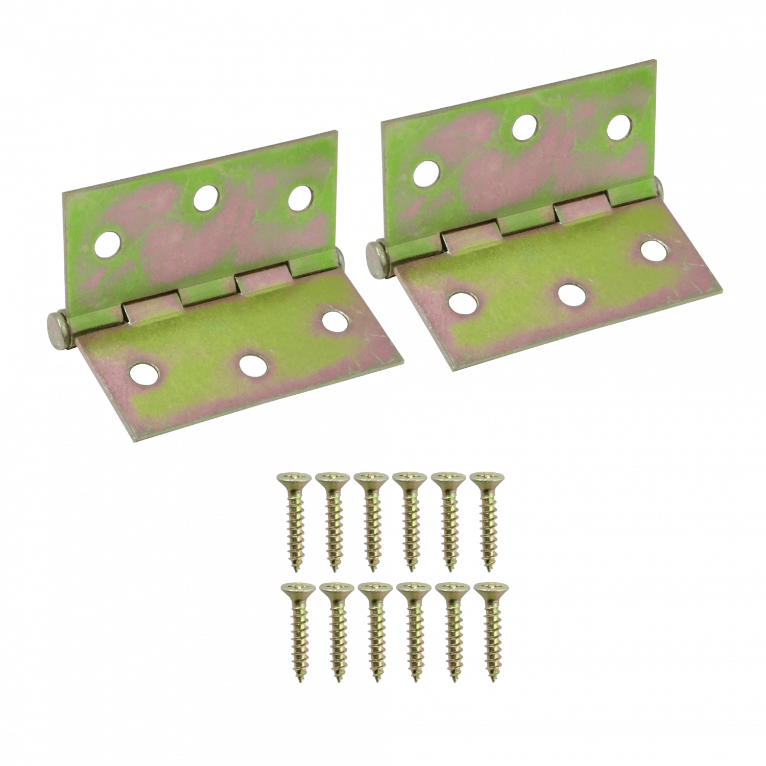 2-Bisagras 3x3-Pulg x1,6 3-Tornillos inc-12-Tornillos 76x76mm 1