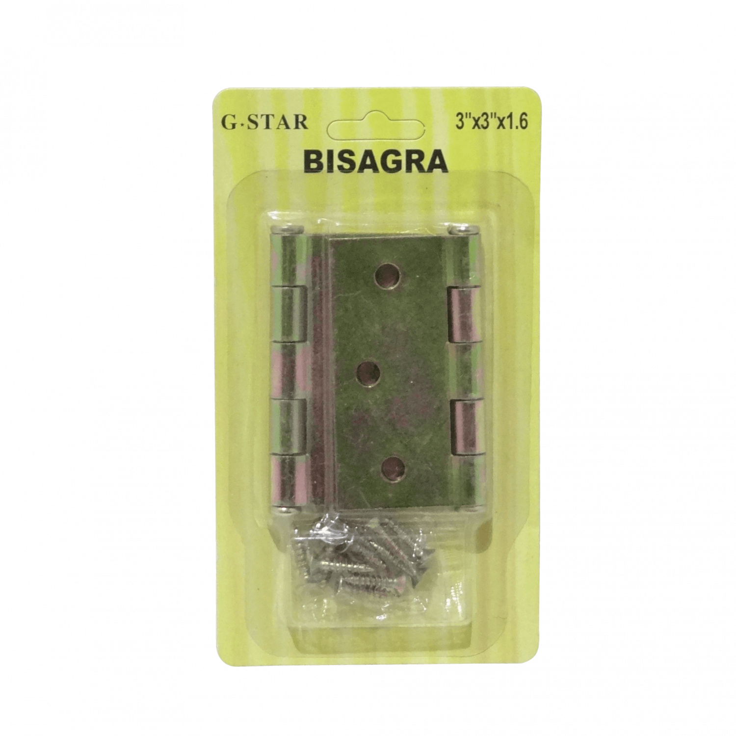2-Bisagras 3x3-Pulg x1,6 3-Tornillos inc-12-Tornillos 76x76mm 2
