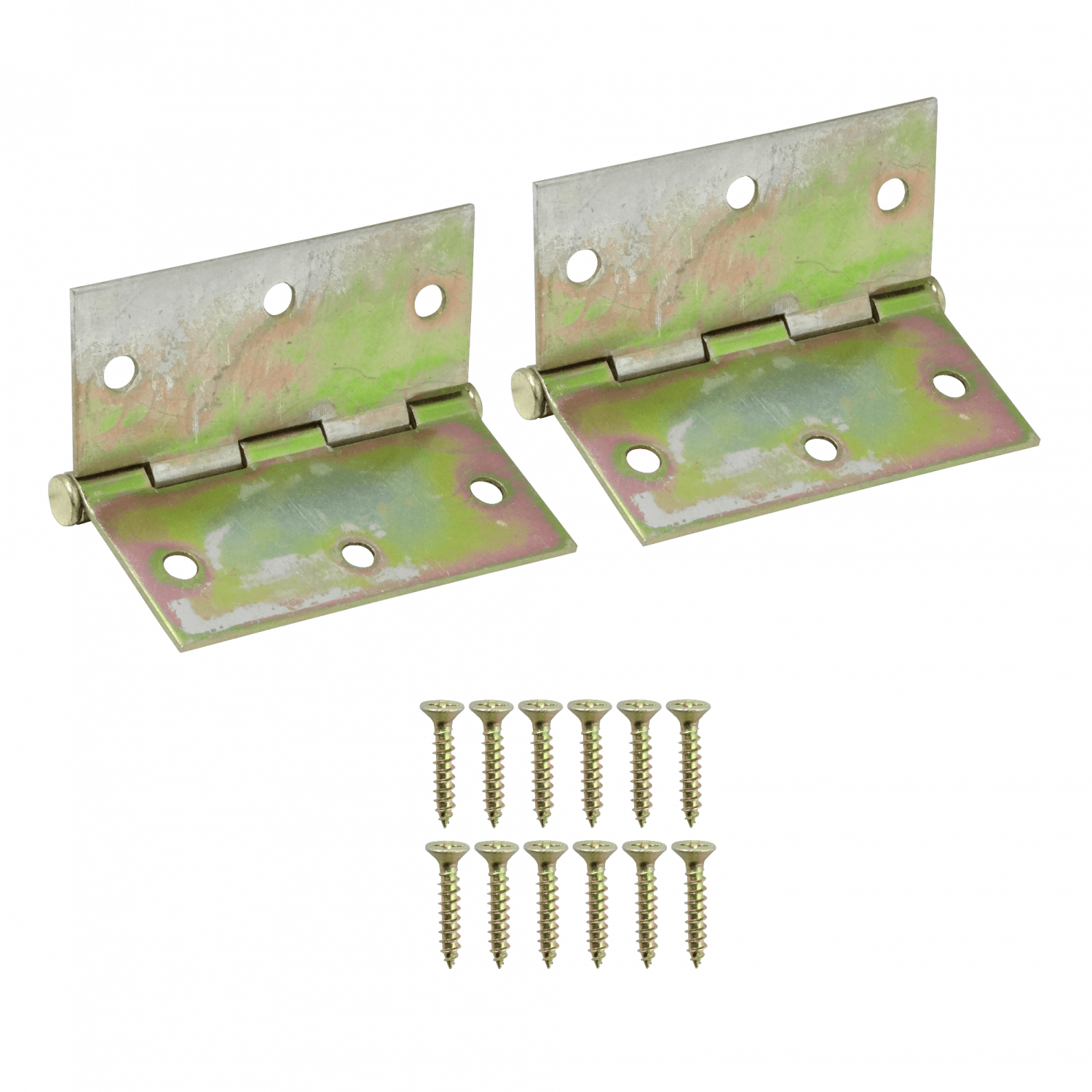2-Bisagras 3,5x3,5-Pulg x2,0 3-Tornillos inc-12-Tornillos 89x89mm 3