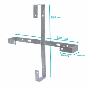 Cruceta de Almacenamiento y Reserva Galvanizada para Poste, 600mm, 62x62x10cm  