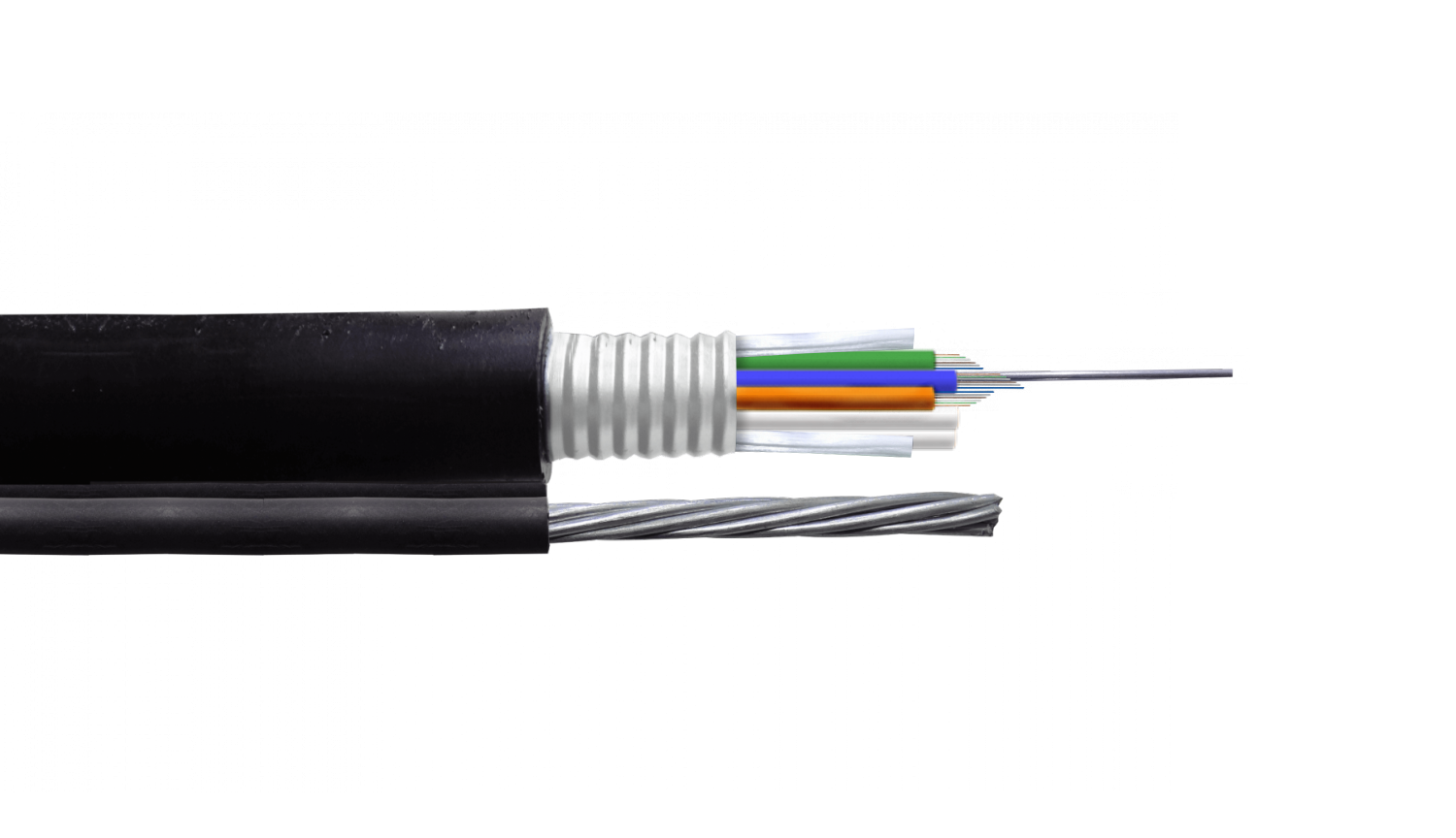 Cable de Fibra Óptica OM3 12 Fibras Multimodo Figura 8 con Portante Metálico para Exterior - CF3812 1