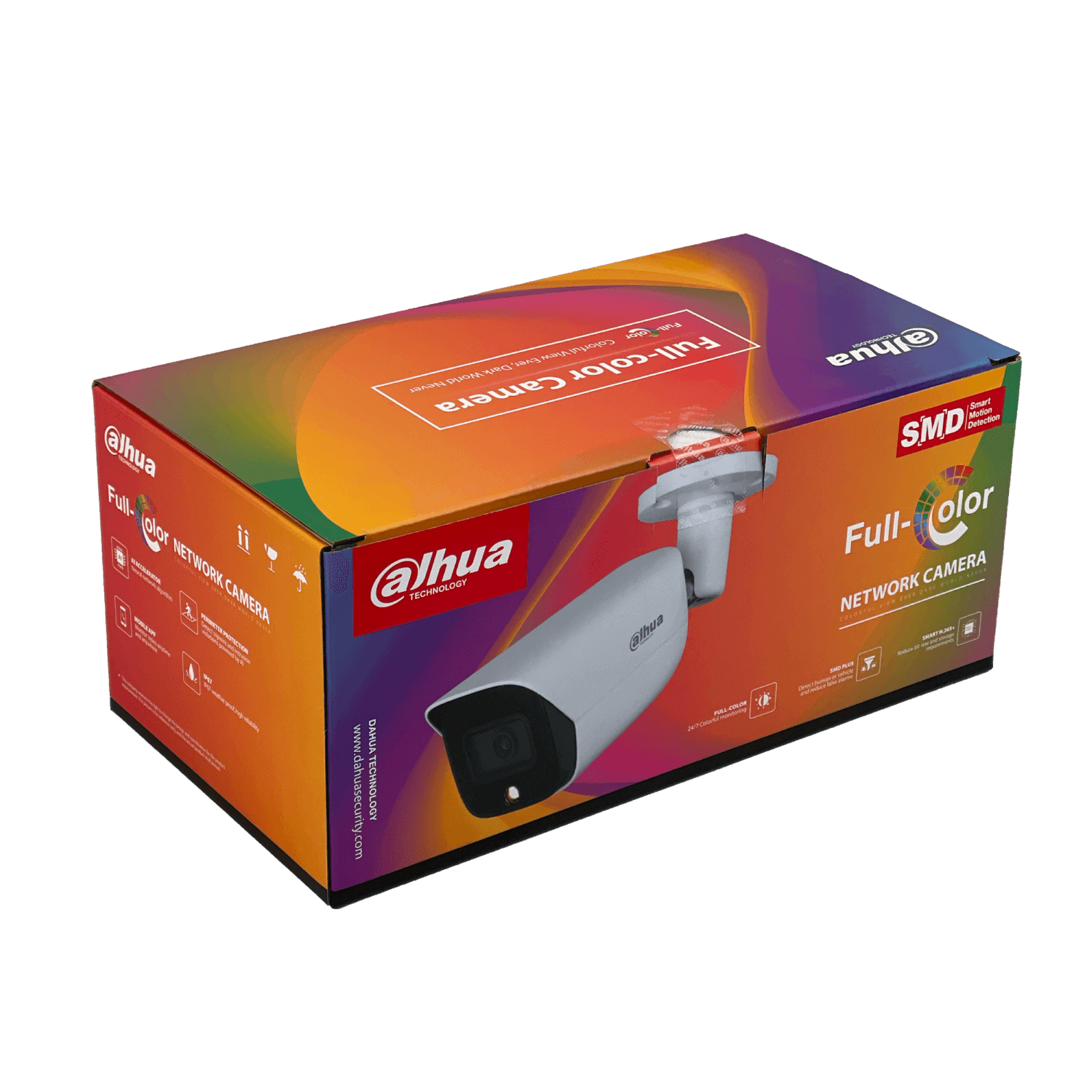 Cámara Bala Dahua 4MP Full Color 3.6mm PoE IR30m IP67 MicroSD SMD WizSense 2