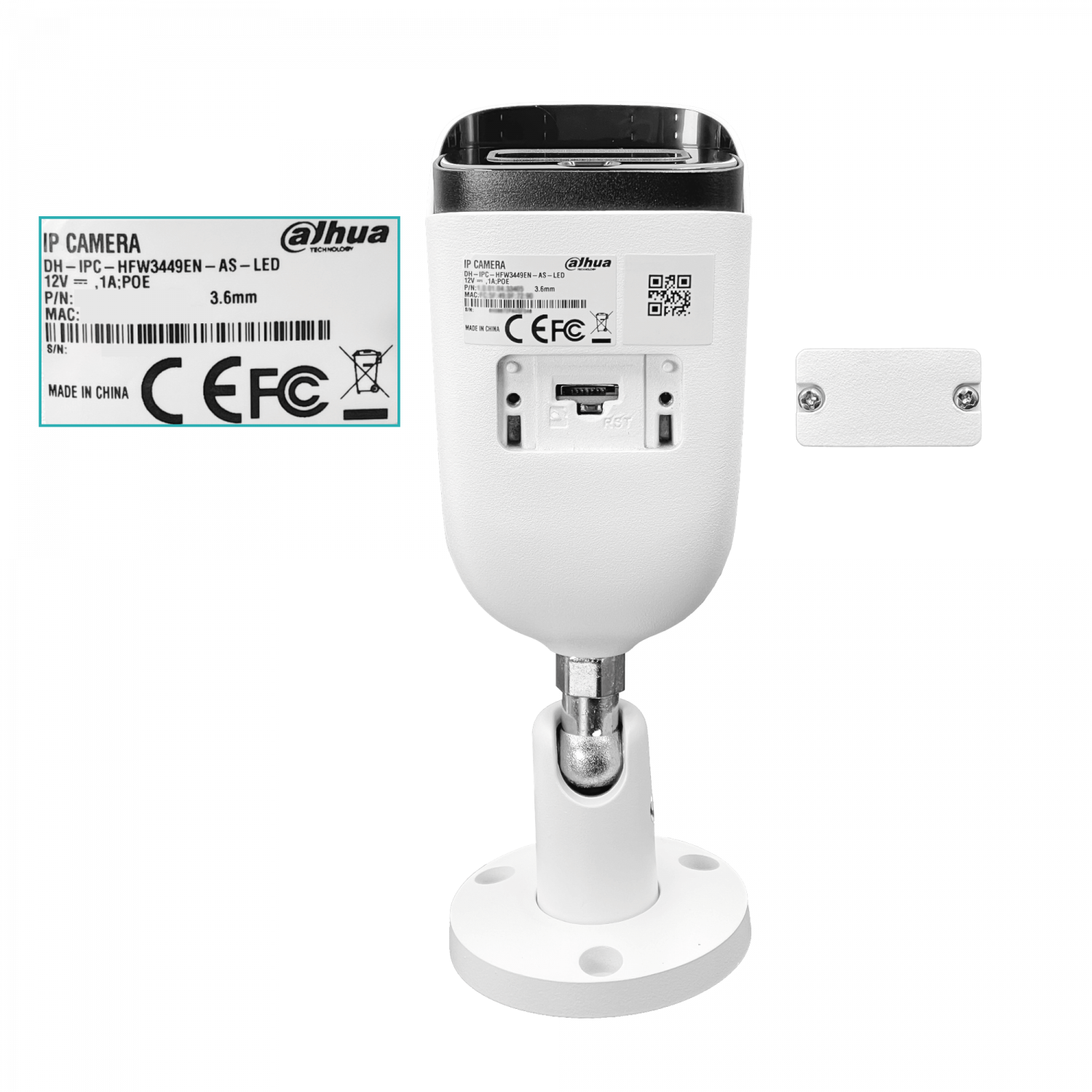 Cámara Bala Dahua 4MP Full Color 3.6mm PoE IR30m IP67 MicroSD SMD WizSense 6