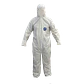 Buzo Desechable Talla L Blanco con Cierre y Gorro Polipropileno - Miniatura 2