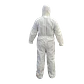 Buzo Desechable Talla L Blanco con Cierre y Gorro Polipropileno - Miniatura 3