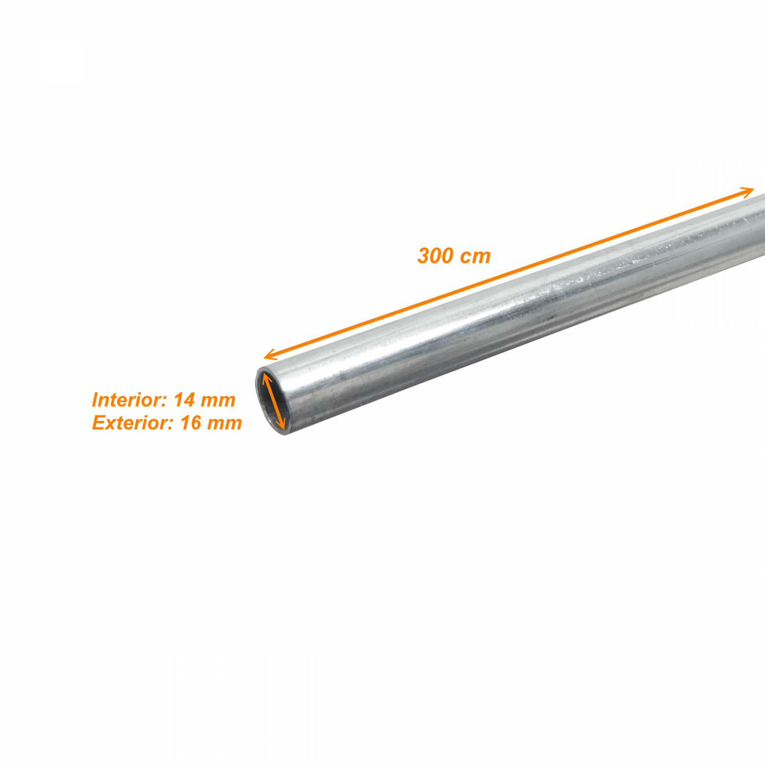 Conduit rigido metalico LinkChip EMT16-0 galvanizado 16mm 3m 1.0mm espesor 2