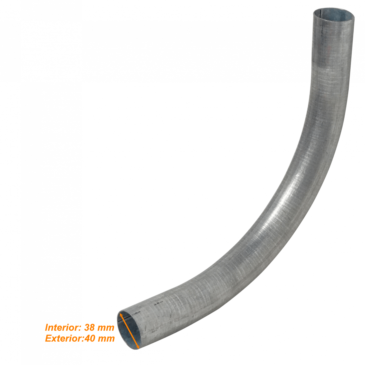 Codo galvanizado Linkchip EMT40 C 40mm curva para conduit rigido metalico 3