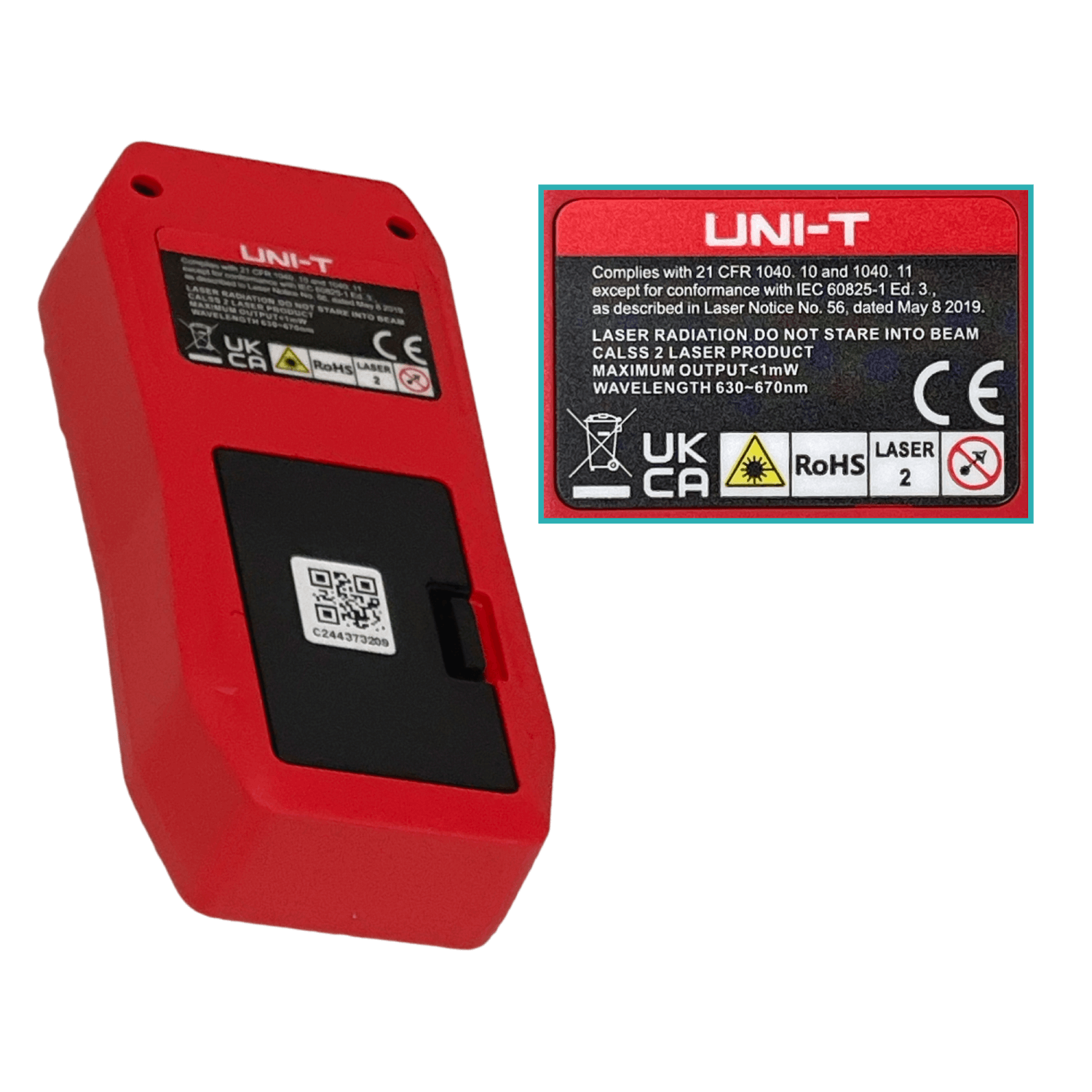 Medidor de Distancia Láser UNI-T, 0,001-70mt, Incluye 2 Pilas AAA  2