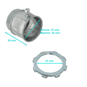 Salida de Caja con Hilo de Zinc 32mm para Conduit Metálico Rígido - LinkChip EMT32-SA