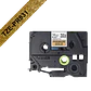Cinta glitter Brother TZE-PR831 12mm negro en fondo dorado 8m - Miniatura 2