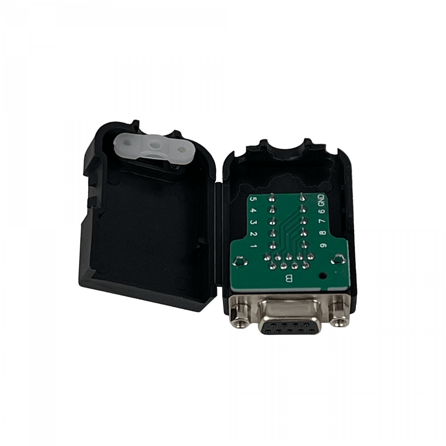 Conector Volante DB9-H DGB9F Hembra DE-09, Terminal Regleta Atornillable, con Tapa Plástica 2