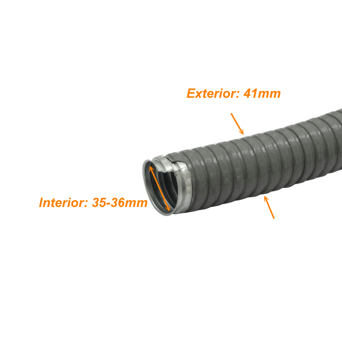 Rollo de 30m, Conduit Flexible Metálico Cubierto en PVC, 40mm (1-1/4
