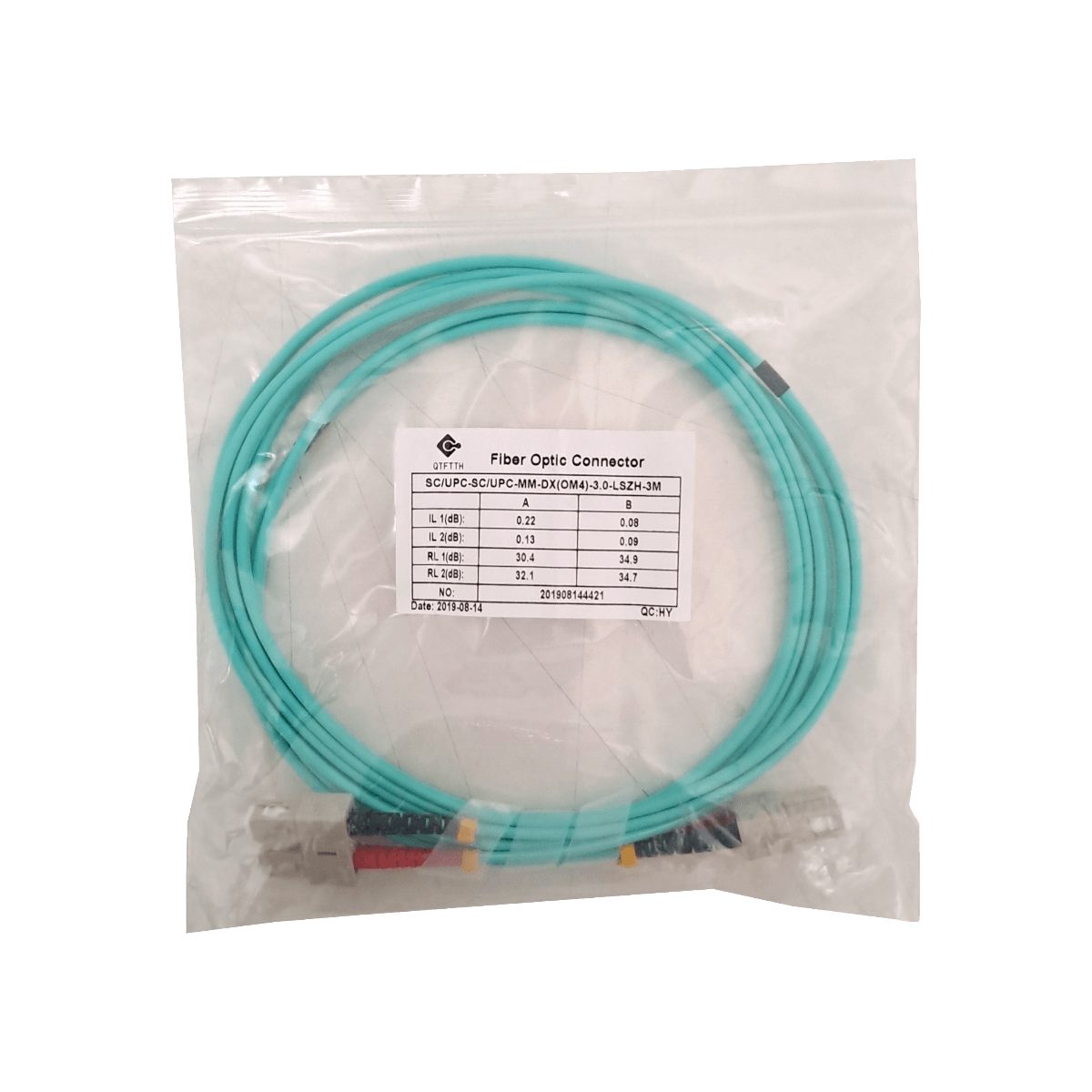 LSZH 3mt SC-SC OM4 MultiModo MM Duplex Jumper Fibra 50/125um 3,0mm 1